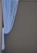 DÜZ İP MAVİ RENK EN 100 CM BOY 210 CM HAZIR DÜĞMELERİ DİKİLMİŞ İP PERDE - 6