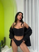 Simli Siyah Bustiyer Takım - Destekli - 1