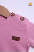 Babyhola %100 Pamuk Düğmeli Sweat Düğmeli Pantolon Takım 236312 - 10