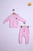 Babyhola %100 Pamuk Düğmeli Sweat Düğmeli Pantolon Takım 236311 - 1