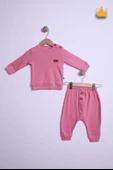 Babyhola %100 Pamuk Düğmeli Sweat Düğmeli Pantolon Takım 236311 - 2