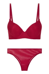 Fitilli Sütyen Takım - Vişne - 5