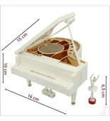 Piyano Müzik Kutusu Dans Eden Balerinli Kurmalı Müzik Kutusu ( Pilsiz çalışır) thumbnail 3