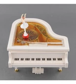 Piyano Müzik Kutusu Dans Eden Balerinli Kurmalı Müzik Kutusu ( Pilsiz çalışır) thumbnail 1