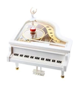 Piyano Müzik Kutusu Dans Eden Balerinli Kurmalı Müzik Kutusu ( Pilsiz çalışır) thumbnail 2