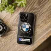 iPhone 15 Pro İçin Kişiye Özel BMW Logolu ve İsim Yazılı Premium Telefon Kılıfı - 1