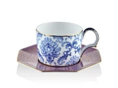 LAMEDORE TEA DELİGHT ÇAY FİNCANI PRUSSİAN BLUE BLOOMİNG BAROQUE 1 ADET - 1