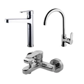 Newarc Domino Çanak Lavabo,Banyo,Evye Batarya Set - 1