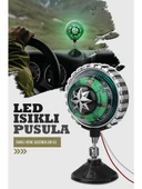 4 Adet Araba Içi Torpido Üstü Vantuzlu Elektrikli Yeşil Işıklı Pusula Göstergesi thumbnail 1