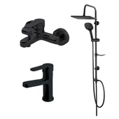 Newarc Domino Siyah Lavabo,Banyo Bataryası,Bold Duş Ünitesi - 1