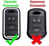 Chery Tiggo Uyumlu Anahtar Kılıfı Kumanda Kılıfı Oto Anahtarlık Deri Desenli Siyah Gold thumbnail 5