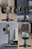 Telefon Standı Masaüstü 360 Derece Dönebilen Başlıklı Ayaklı Telefon Tripodu - 10