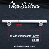 Doruk Beyaz Metal Kulp 96 mm-9.6 cm Mobilya Çekmece Mutfak Dolabı Dolap Kulpları Kulbu Kulpu Beyaz thumbnail 2