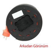 Plastik Mini Kutulu Makaralı Seyyar 3x1.0 mm CCA Monofaze Uzatma Kablosu 4 Priz TTR Kablo 5 Metre - 7