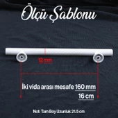 Doruk Beyaz Metal Kulp 160 mm - 16 cm Mobilya Çekmece Mutfak Dolabı Dolap Kulpları Kulbu Kulpu Beyaz thumbnail 2