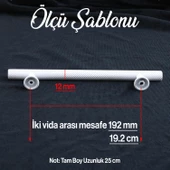 Doruk Beyaz Metal Kulp 192 mm - 19.2 cm Mobilya Çekmece Mutfak Dolabı Dolap Kulpları Kulbu Kulpu thumbnail 2