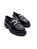 Venüs 2412906K Kadın Hakiki Deri Tokalı Kalın Taban Loafer Ayakkabı - 7