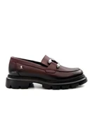 Venüs 2412906K Kadın Hakiki Deri Tokalı Kalın Taban Loafer Ayakkabı - 11