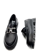 Venüs 2412906K Kadın Hakiki Deri Tokalı Kalın Taban Loafer Ayakkabı - 4