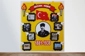 Atatürk Köşesi Panosu Zeminli Keçeden Eğitim Materyali - 1
