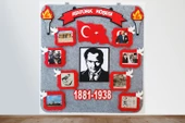 Atatürk Köşesi Panosu Zeminli (keçeden Eğitim Materyali) - 1
