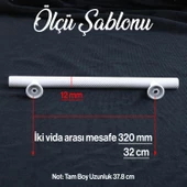 Doruk Beyaz Metal Kulp 320 mm - 32 cm Mobilya Çekmece Mutfak Dolabı Dolap Kulpları Kulbu Kulpu Beyaz thumbnail 2