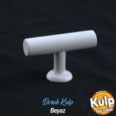 Doruk Beyaz Metal Kulp Düğme Çekmece Mutfak Mobilya Dolabı Dolap Kapak Kulpu Kulbu Kulpları Beyaz thumbnail 1