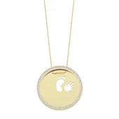 Altın Anne Çocuk Plakalı Taşlı 3,56 Gram - 1