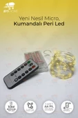 10 Metre Pil İle Çalışan Peri Tel Led Işık Kumandalı Animasyonlu Pilli Led Çok Amaçlı Aydınlatma - 1