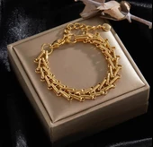 Merdiven Gold Çelik Bileklik Sns403424 - 2