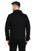 CEKMON Erkek Slim Fit İçi Yünlü Düğmeli Kısa Kot Mont - 5