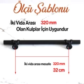 Maça Siyah Metal Kulp 320 mm - 32 cm Mobilya Mutfak Çekmece Dolabı Dolap Kulpları Kulbu Kulpu Siyah - 3