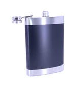 Siyah Deri Kaplama Paslanmaz Çelik Cep Matarası - Hip Flask 9 OZ - 3
