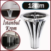 İstanbul Konsol Mobilya Kanepe Koltuk Tv Ünitesi Baza Ayağı Orta Sehpası Ayak Ayakları 12 cm Krom thumbnail 1