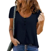 Düğme Detaylı Kadın Bluz - 1