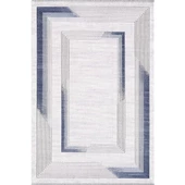 ARTEMİS HALI 06404A 160X230 ÖLÇÜ MAVİ KREM ÇİZGİLİ ÇERÇEVELİ HALI - 1