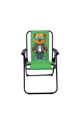 EXENT Gözlüklü Maskot Ayı LÜX Çocuk Piknik Sandalyesi-Mini Kamp Sandalyesi-YEŞİL - 1
