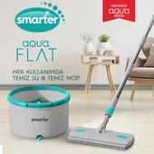 SMARTER Aqua Flat + Yedek Temiz Ve Kirli Suyu Ayırma Özelliği Otomatik Temizlik Seti Tablet Mop Paspas - 2