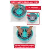 SMARTER Aqua Flat + Yedek Temiz Ve Kirli Suyu Ayırma Özelliği Otomatik Temizlik Seti Tablet Mop Paspas - 6