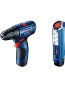 Bosch GSR 120-LI Akülü Vidalama + Bosch GLI 12V-300 Akülü Lamba - 1