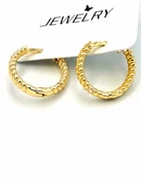 Altın Sarısı Halka Kararmaz Lüks Küpe - 1