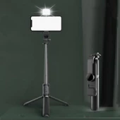 Selfie Çubuğu Kumandalı LED Işıklı Ayaklı Uzayabilen Taşınabilir Masa Üstü Tripod - 5
