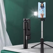 Selfie Çubuğu Kumandalı LED Işıklı Ayaklı Uzayabilen Taşınabilir Masa Üstü Tripod - 8