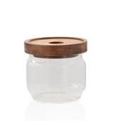 The Mia Ahşap Kapaklı 16 lı 4 Boy Cam Saklama Kabı 1000-700-500-300 ml - 5