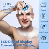 Handsomeface 9D Elektrikli Baş Tıraş Makinesi Geliştirilmiş - Mavi thumbnail 4