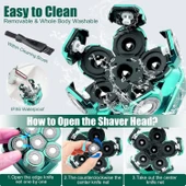 Handsomeface 6D Saç Tıraş Makinesi, 6'sı 1 Arada Bakım Seti - Yeşil - 3