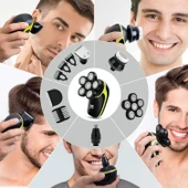 Telfun 6D Kel Erkekler İçin Baş Tıraş Makinesi, 5'i 1 Arada - 3