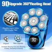 Handsomeface 9D Elektrikli Baş Tıraş Makinesi Geliştirilmiş - Mavi thumbnail 3