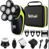 Telfun 6D Kel Erkekler İçin Baş Tıraş Makinesi, 5'i 1 Arada - 1