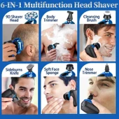 Handsomeface 9D Elektrikli Baş Tıraş Makinesi Geliştirilmiş - Mavi thumbnail 2